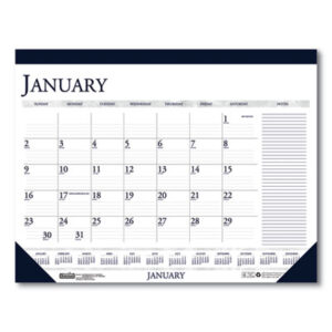 22 x 17; Calendar; Calendars; Desk Pad; Desk Pad Calendar; Desk Pad Calendars; HOUSE OF DOOLITTLE; Monthly; Nonrefillable; Pad Calendars; Recycled Product; Recycled Products; Scheduling; Appointment Tracking; Time-Management; Dating; Dates; Annuals