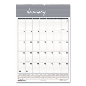 15-1/2 x 22; Calendar; Calendars; Calendars/Planners; HOUSE OF DOOLITTLE; Monthly; One Month per Page; Planner; Recycled Product; Recycled Products; Wall Calendar; Wirebound; Scheduling; Appointment Tracking; Time-Management; Dating; Dates; Annuals