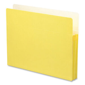 1-3/4" Expansion; Accordian File Pocket; Drop Front; Expanding File Pocket; Expanding Pocket; Expanding Wallet; File Pocket; File Pockets; Letter Size; Pocket; Recycled Product; SMEAD; Straight Cut Tab; Wallet; Yellow; Sleeves; Pockets; Accordion; Filing; Gussets