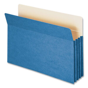 3-1/2" Expansion; Accordion File Pocket; Blue; Drop Front; Expanding File Pocket; Expanding Pocket; Expanding Wallet; File Pocket; File Pockets; Legal Size; Pocket; Pockets; Recycled Product; Recycled Products; SMEAD; Straight Cut Tab; Wallet; Sleeves; Accordion; Filing; Gussets