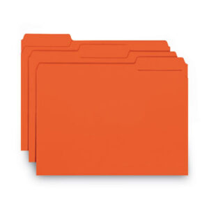 1/3 Cut Tabs; 3/4" Expansion; File Folders; Interior; Interior File Folder; Letter; Orange; Recycled; Recycled Product; SMEAD; Sleeves; Sheaths; Shells; Ordering; Storage; Files