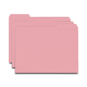 1/3 Cut Tabs; 3/4" Expansion; File Folders; Interior; Interior File Folder; Letter; Pink; Recycled; Recycled Product; SMEAD; Sleeves; Sheaths; Shells; Ordering; Storage; Files