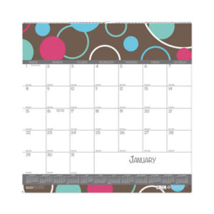 Wall Calendar; Monthly Wall Calendar; Monthly; Abstract; Graphic; Geometric; Circles; Bubbles; Round