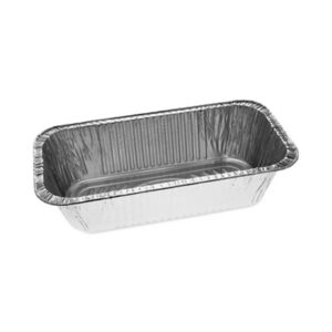 Ribbed 1/3-Size Aluminum Bread-Loaf Pans; Breakrooms; Kitchens; Packages; Restaurants; To-Gos