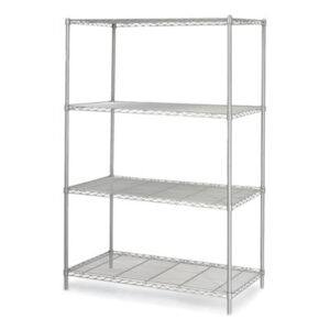 Safco; Industrial Wire Shelving Starter Kit; Racks; Ledges; Trestles; Furniture; Books