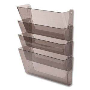 Stackable Wall Pocket; Deflecto; Four Pocket; deflect-o; deflecto; Compartments; Receptacles; Bins; Cubicle; Wall-Mount