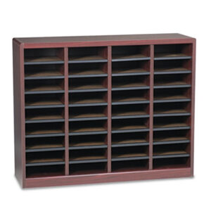 36 Compartments; Cabinet; E-Z Stor; Form; Gray; Letter Size; Literature; Literature Centers; Literature Organizer; Mail Sorter; Organizer; SAFCO; Sorter; Honeycombs; Compartments; Bins; Systems; Desktop; Subdividing