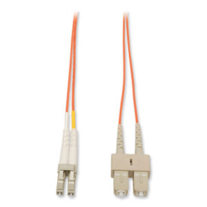 Cable; Cables; Cord; Cords; Duplex Cable; Fiber Optic Cable; LC Connector; Multimode; Patch Cable; SC Connector; Tripp Lite; Connectivity; Connections; Computers; Peripherals; Lines N316-02M; Duplex MMF Patch Cable; Premium PVC 62.5/125µm; LC to SC connectors; fiber optic hardware; NIC card; 2 meters; 6 ft