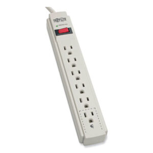 6 Outlets; Protect It; Strip Style; Surge Protector; Surge Suppressor; TLP604; Tripp Lite; Suppressors; Power; Voltage; Spikes; Current; AC; Electricity; Overloads; Circuits; Electronics; Technology BLK; Belkin surge; KMW; Kensington surge; IVR; Innovera surge; FEL; Fellowes Surge; APC Surge; APW; Protect It