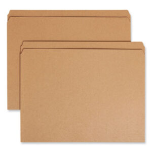 Assorted Positions; File Folders; Kraft; Letter Size; Recycled Product; Recycled Products; SMEAD; Standard Height; Straight Cut Tab; Sleeves; Sheaths; Shells; Ordering; Storage; Files