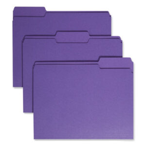 1/3 Cut; File Folder; File Folders; Letter Size; Purple; Recycled Product; Recycled Products; Single-Ply Top; SMEAD; Sleeves; Sheaths; Shells; Ordering; Storage; Files