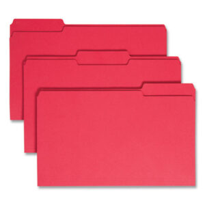 1/3 Cut; File Folder; File Folders; Legal Size; Recycled Product; Recycled Products; Red; Single-Ply Top; SMEAD; Sleeves; Sheaths; Shells; Ordering; Storage; Files