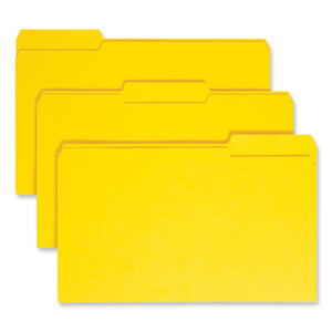 1/3 Cut; File Folder; File Folders; Legal Size; Recycled Product; Recycled Products; Single-Ply Top; SMEAD; Yellow; Sleeves; Sheaths; Shells; Ordering; Storage; Files