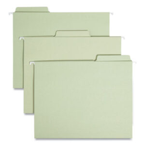 FasTab; File Folders; Hanging; Hanging File Folder; Hanging File Folders & Supplies; Hanging Files; Hanging Folders; Letter; Letter Size; Moss-Colored; Recycled; Recycled Product; SMEAD; Sleeves; Sheaths; Shells; Organization; Storage