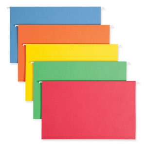 1/5 Cut Tabs; Assorted Colors; Color-Matched Tab; File Folders; Hanging; Hanging File Folder; Hanging File Folders & Supplies; Legal; Recycled; Recycled Product; SMEAD; Sleeves; Sheaths; Shells; Organization; Storage