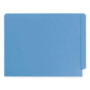 Blue; Double-Ply; End Tab; End Tab File Folder; End Tab Folder; Folders; Letter Size; Open Shelf; Recycled Product; Shelf Filing; SMEAD; Straight Cut; Sleeves; Sheaths; Shells; Ordering; Storage; Files