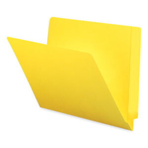 Double-Ply; End Tab; End Tab File Folder; End Tab Folder; Folders; Letter Size; Open Shelf; Recycled Product; Shelf Filing; SMEAD; Straight Cut; Yellow; Sleeves; Sheaths; Shells; Ordering; Storage; Files