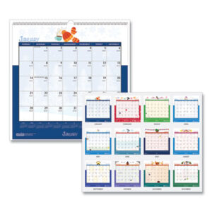 Wall Calendar; Monthly Wall Calendar; Monthly; Season; Seasonal; Colorful; Cartoon; Cartoons; Illustrations