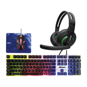 2Boom; LED Lighted Gaming Bundle; Keyboard; Mouse; Headset; Mousepad