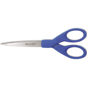 2-1/2" Cut; 7" Length; ACME; Straight; Straight Shears; Blue; Child&apos;s/Childrens&apos;; For Right or Left Hand; Kids&apos;; Scissors; Shears; Student; Trimmers; Cutters; Pivoting; Blades; Tangs; Clippers