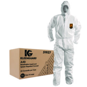 KLEENGUARD; A50; Chemical Splash Protection; Coveralls; Safety; Attire; Clothes; Clothing; Coverings; Gear; Wear