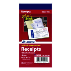 Adhesive Receipts; Receipt Book; Sales Receipts