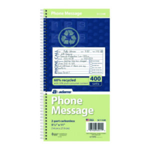 Message Books; Message Forms; Telephone Call Log