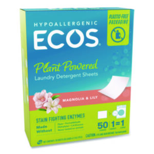 Premeasured Laundry Detergent; Laundry Sheets; Plant-Based Laundry Detergent; ECOS Pro