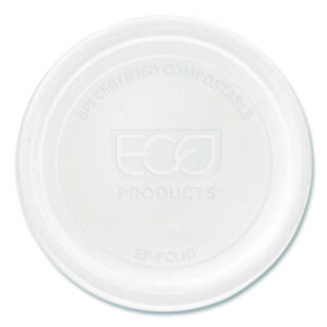 Compostable Clear PLA Plastic Portion Cup Lids; Fits 2-4 oz Food Containers; Renewable Plant-Based; Disposable; ASTM Compliant; BPI-Certified