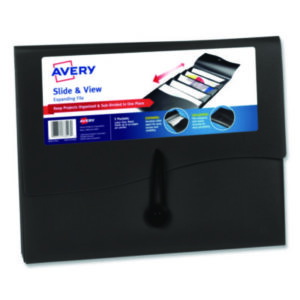 AVERY; Avery-Dennison; Expandable File Folders; Expandable; Folders; Slide and View; Poly; Pockets; Durable