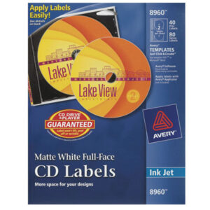 AVERY; CD; CD Labels; Full-Face CD Labels; Glossy; Inkjet; Inkjet Printer; Labels; Media Labels; Stickers; Classifications; Identifications; Discs; Duplication; Replication; Burns