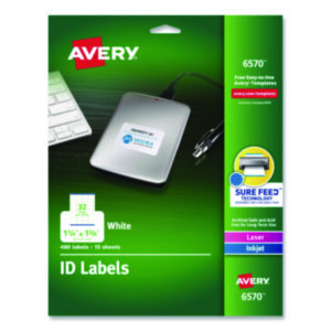 ID Labels; Label; Labels; Laser; Laser Printer; Inkjet; Inkjet Printer; Permanent; Self-Adhesive; White; Identifications; Classifications; Stickers; Shipping; Receiving; Mailrooms; AVERY