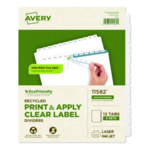 Avery; Index Dividers; Index Dividers-Customizable; 12 Tab; Twelve Tab; 12 tab; index dividers; preprinted tabs; Recordkeeping; Filing; Systems; Cataloging; Classification