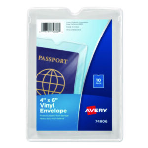 AVERY; Card Pocket; Clear Envelope; Clear Protective; Envelope; Holder; Protector; Sheet Protectors; Shop Ticket; Shop Ticket Holders; Ticket Holder; Tickets; Vinyl Envelope; Sleeves; Transparent; Sheaths; Storage; Filing; Protection