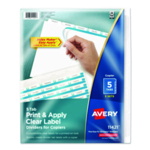 3-Hole Punched; 5 Tab Style; AVERY; Binder Index; Clear Tab; Copier Indexes; Divider; Index Maker; Index Tabbed; Indexes; Printer/Copier; Printer/Copier Indexes; Ring Binder Indexes; Subject Divider; Tab; Tab Divider; Tabs; White Dividers; White Dividers for Copiers; index dividers; 5 tab; five tab; Recordkeeping; Filing; Systems; Cataloging; Classification