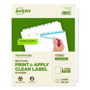 Avery; Index Dividers; Index Dividers-Customizable; 5 Tab; Five Tab; index dividers; Recordkeeping; Filing; Systems; Cataloging; Classification