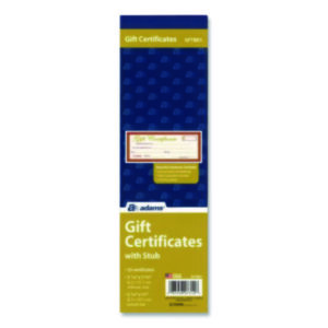 Gift Certificates; 1-Part Certificate; Award