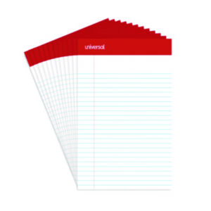 16-lb. Paper; 5 x 8; Free-Sheet Paper; Legal; Legal Pad; Memo; Note; Note Pads; Pad; Pads; Perforated; Ruled; Ruled Pad; UNIVERSAL; Wide Rule; Writing; Writing Pad; White; Tablets; Booklets; Schools; Education; Classrooms; Students; SPRW2058; BSN63110