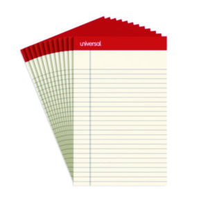 16-lb. Paper; 5 x 8; Free-Sheet Paper; Ivory; Legal; Legal Pad; Memo; Note; Note Pads; Pad; Pads; Perforated; Ruled; Ruled Pad; UNIVERSAL; Wide Rule; Writing; Writing Pad; Tablets; Booklets; Schools; Education; Classrooms; Students; SPR01069