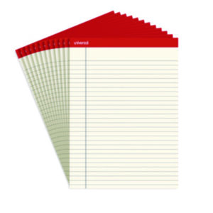 16-lb. Paper; 8 1/2 x 11; Free-Sheet Paper; Ivory; Legal; Legal Pad; Letter Size; Note; Note Pads; Pad; Pads; Perforated; Ruled; Ruled Pad; UNIVERSAL; Wide Rule; Writing; Writing Pad; Tablets; Booklets; Schools; Education; Classrooms; Students; SPR01074