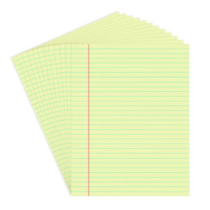 16-lb. Paper; 8 1/2 x 11; Canary; Free-Sheet Paper; Glue Top; Legal; Legal Pad; Letter Size; Note; Note Pads; Pad; Pads; Ruled; Ruled Pad; UNIVERSAL; Wide Rule; Writing; Writing Pad; Tablets; Booklets; Schools; Education; Classrooms; Students; SPR5083SP; BSN50551