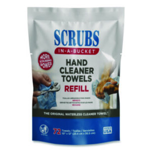 Scrubs in-a-bucket; Scrubs-in-a-bucket; gojo; kimberly; wypall; convenient; degreaser; soap; hand cleaner; gojo; scrubs; wipe; wipes; wiper; wipers; citrus; textured; towel; pre-moisten; portable; cleaning wipes; scrub brands; scrubs in a bucket; scrub towel; scrubstowel; scrubs towel; scrubsinabucket; scrubs bucket; water-less; waterless; paint; painting