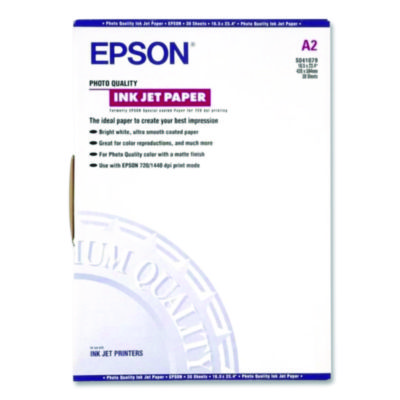 16-1/2 x 23-1/2; 30 Sheets per Pack; A2 (16-1/2 x 23-1/2); Inkjet; Inkjet Paper; Inkjet Printer; Inkjet Printer Supplies; Inkjet Supplies/Cartridges; Letter Size; Paper; Photo; Photo Paper; Printer Supplies/Accessories; Consumables; Snapshots; Pictures; Photography; Arts; Sheets; Epson