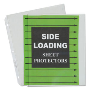 3-Hole Punched; 50 Protectors per Box; C-LINE; Clear; Heavy Gauge; Looseleaf; Mounting Sheets; Polypropylene; Protector; Ring Binder; Sealed on 3 Sides; Sheet; Sheet Protector; Sheet Protectors; Side Loading; Sleeves; Transparent; Sheaths; Storage; Filing; Protection