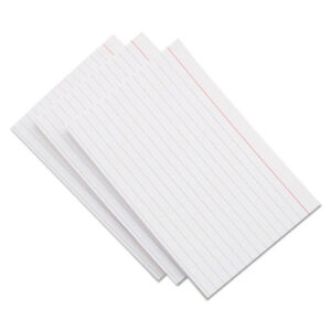 5 x 8 Card Size; White; Cards; Index; Index Card; Recycled Product; Recycled Products; Ruled; UNIVERSAL; Recordkeeping; Study-Aids; Annotations; Reminders; Summaries; Students; Classrooms; Education; Teachers; SPR00581; BSN65263