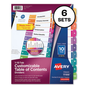 Avery; Ready Index; Punched Index; Binder; Recordkeeping; Filing; Systems; Cataloging; Classification