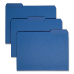 1/3 Cut Tabs; 3/4" Expansion; File Folders; Interior; Interior File Folder; Letter; Navy; Recycled; Recycled Product; SMEAD; Sleeves; Sheaths; Shells; Ordering; Storage; Files