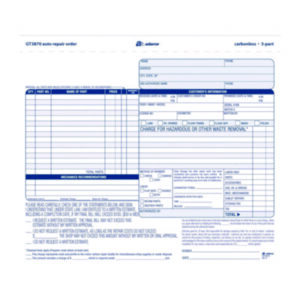 Automotive-Repair Forms; Automotive-Repair Invoices; Work Order Forms