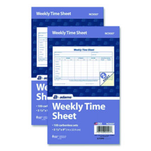 Time Sheets; 1-Part Form; Employee Time Tracking